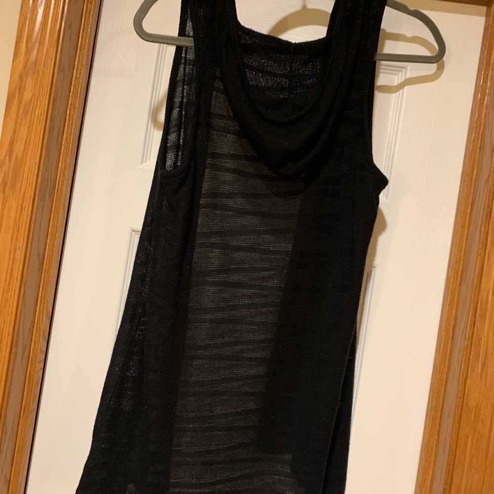 Black, sheer, open sweater